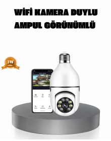 360° Akıllı Güvenlik Kamerası – Duya Takılabilir, Wi-Fi Bağlantılı, Hareket Sensörlü