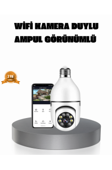 360° Akıllı Güvenlik Kamerası – Duya Takılabilir, Wi-Fi Bağlantılı, Hareket Sensörlü