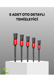 5 Parça Detay Temizlik Fırçası Seti Jant Motor Havalandırma İç Dış Temizlik