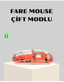 Bluetooth 5.0 & 2.4GHz Kablosuz Fare – 3 Cihaz Bağlantılı, Hızlı Geçiş, USB Alıcılı