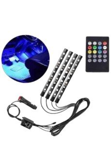 12 Ledli RGB Işıklı Araç Içi Ayak Altı Led Oto Ampul Kumandalı 7 Renk