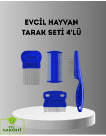 4’lü Kedi Köpek Tüy Temizleme Seti – Paslanmaz Çelik,Ergonomik ve Uzun Ömürlü