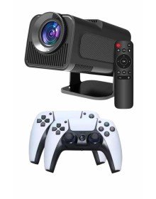 Çift Kollu Game Box Projeksiyon Cihazı Kumandalı Android Tv Dahili Hoparlör