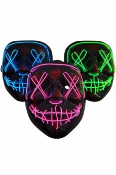 Işıklı Led Maske Parti Eğlence Maskesi Hallowen Neon Maske