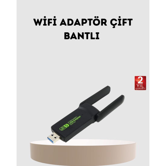 Ultratekno Dual Band WiFi Adaptör – 1200 Mbps, USB 3.0, Çift Antenli, Geniş Kapsama Alanı ve Yüksek Hız