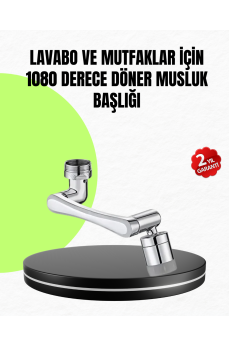 2 Modlu 1080° Dönebilen Musluk Başlığı Esnek 3 Eklemli Hareketli Tasarım
