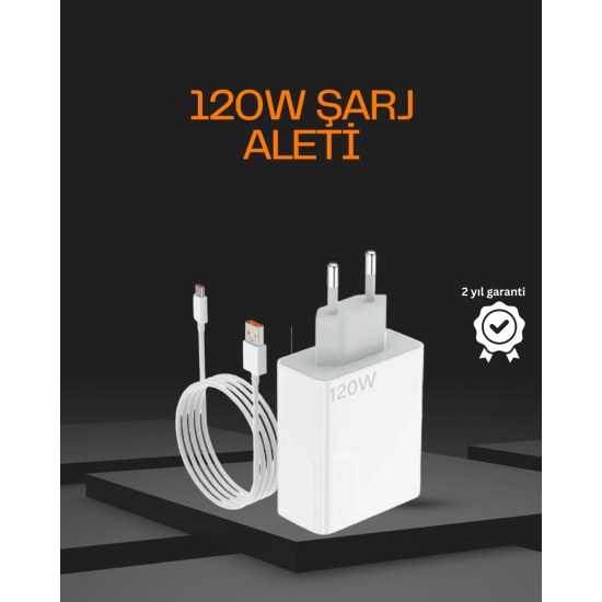 120 Watt Type C Şarj Başlığı Poco X3 X4 X5 Pro Uyumlu