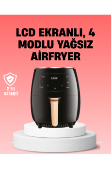 2400W Güçlü Airfryer 6L Yağsız Sağlıklı Pişirici LCD Dokunmatik
