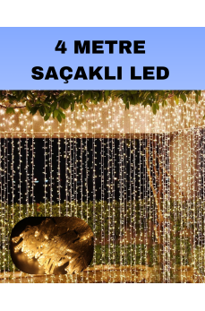 4 Metre Icicle Şelale Led Perde Işık Sarı Aydınlatma