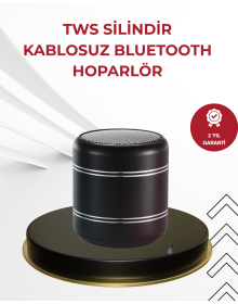 Kompakt Silindir Metal Bluetooth Hoparlör 400 mAh Uzun Pil TWS Destekli