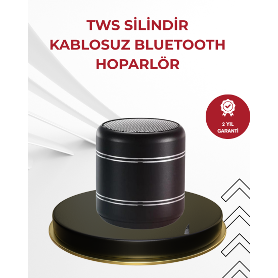 Kompakt Silindir Metal Bluetooth Hoparlör 400 mAh Uzun Pil TWS Destekli