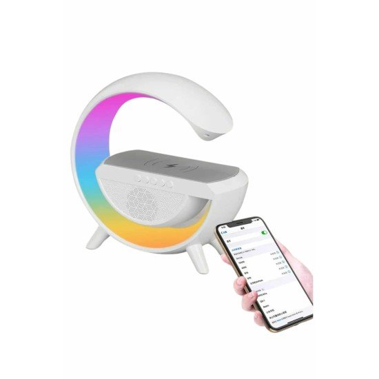 Bluetooth Hoparlör G Şekli Atmosfer Akıllı Rgb Lamba Wireless Kablosuz Şarj Bluetooth Hoparlör G Şekli Atmosfer Akıllı Rgb Lamba Wireless Kablosuz Şarj