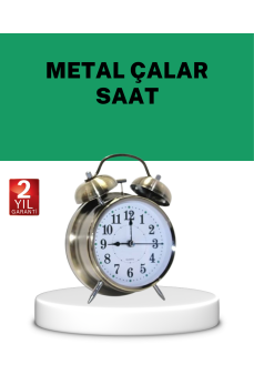 Gümüş Renkli Sessiz Işıklı Dekoratif Masa Üstü Çalar Saat Alarmlı