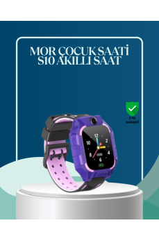 S10 Mor Çocuk Takip Saati Elektronik Bariyer ve Sesli Mesaj Destekli