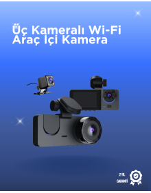 Gelişmiş G-Sensörlü Üçlü Araç Kamerası – 5” LCD Ekran ve Hareket Algılama