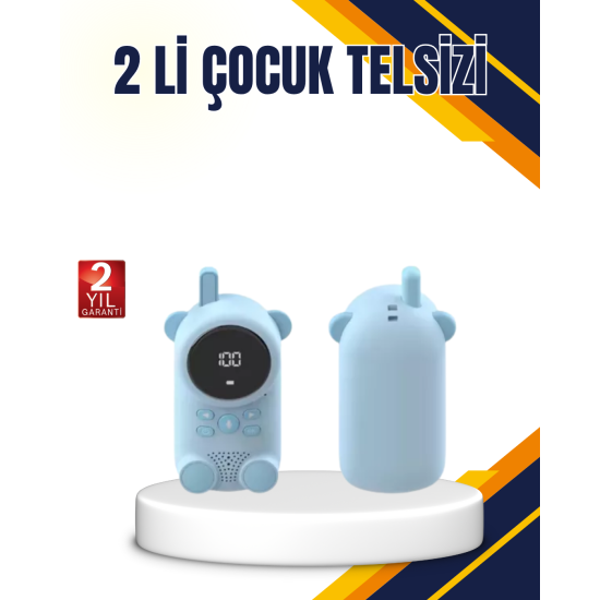 Çocuk ve Bebek Telsizi – 22 Kanal, VOX Modu, USB Şarjlı, Renkli Ekran