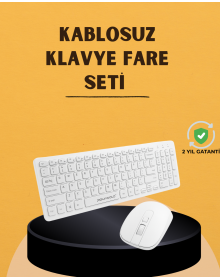 Klavye Mouse Seti Sessiz Kablosuz Türkçe TV  PC Uyumlu