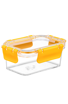 3 Adet Akrilik Saklama Kabı Vakumlu Dikdörtgen Erzak Bakliyat Kabı - 375 ML