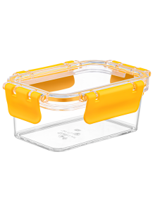 3 Adet Akrilik Saklama Kabı Vakumlu Dikdörtgen Erzak Bakliyat Kabı - 900 ML