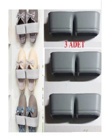 3 Adet Banyo Terlik Tutucu - Kapı Arkası Pratik Raf - Terlik Tutucu