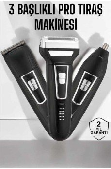 3 Başlıklı Profesyonel Tıraş Makinesi