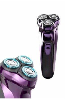 3 Bıçaklı Döner Başlıklı Sakal Sıfır Alma Tıraş Makinesi Profesyonel Paslanmaz Çelik