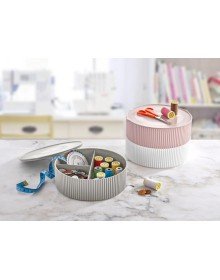 3 Gözlü Saklama Kabı Dikiş Ve Takı Kutusu - Beyaz