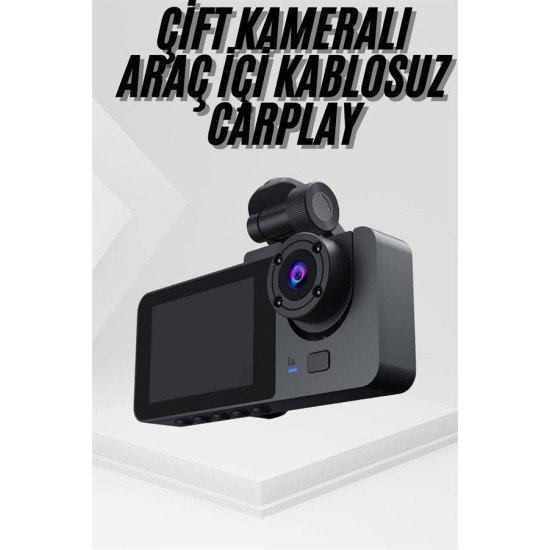 3 Kameralı 2 İnç 1080P Araç İçi Kamera Sürüş Kamerası CarPlay