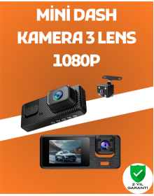 3 Kanallı Araç DVR – Ön + İç + Arka Kamera ile Tam Kapsama, Yüksek Güvenlik
