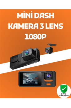 3 Kanallı Araç DVR – Ön + İç + Arka Kamera ile Tam Kapsama, Yüksek Güvenlik