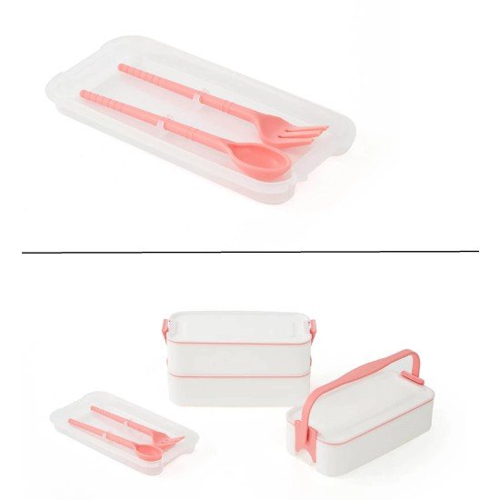 3 Katlı Kulplu Beslenme Kabı Diyet Sefer Tası Saklama Kabı Çatal Kaşıklı 3 Katlı Kulplu Beslenme Kabı Diyet Sefer Tası Saklama Kabı Çatal Kaşıklı