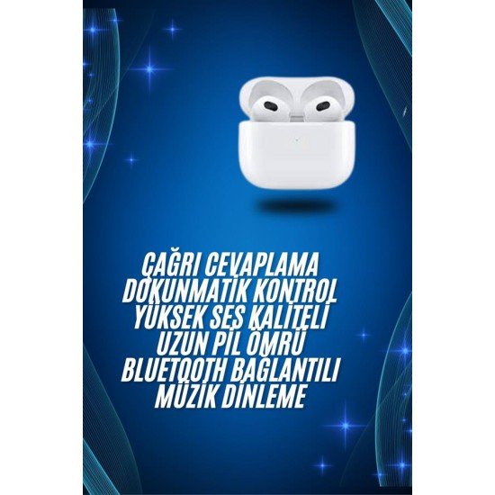 3.Nesil İOS Android Uyumlu Bluetooth 5.0 Beyaz Çağrı Cevaplama