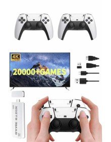 3D 4K 2000 Oyunlu Game Stick Oyun Konsolu Çift Konsol