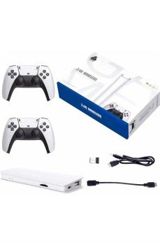 3D Çift Oyun Kollu 4K HD Ekran Nostaljik 20.000 Oyunlu Beyaz Game Box