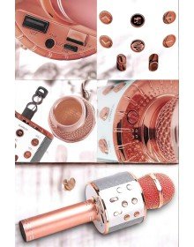 Kablosuz Bluetooth Karaoke Mikrofon USB ve AUX Girişli, Yüksek Ses Kalitesi