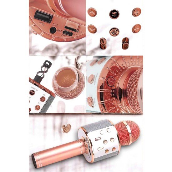 Kablosuz Bluetooth Karaoke Mikrofon USB ve AUX Girişli, Yüksek Ses Kalitesi Kablosuz Bluetooth Karaoke Mikrofon USB ve AUX Girişli, Yüksek Ses Kalitesi