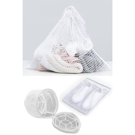 3lü Yıkama File Seti - Ayakkabı Filesi-Plastik Aparatlı Sütyen Yıkama- Çamaşır Yıkama Filesi 3lü Yıkama File Seti - Ayakkabı Filesi-Plastik Aparatlı Sütyen Yıkama- Çamaşır Yıkama Filesi