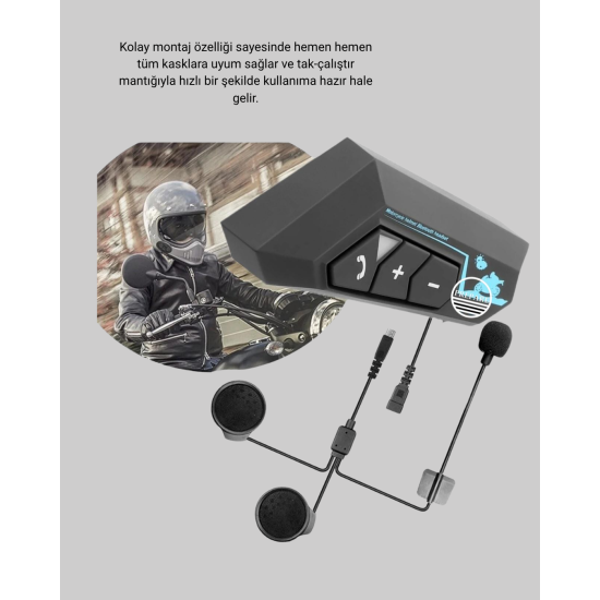 BT22 Kask İçi Bluetooth Kulaklık Hızlı Eşleşme ve Gürültü Önleyici Mikrofon BT22 Kask İçi Bluetooth Kulaklık Hızlı Eşleşme ve Gürültü Önleyici Mikrofon