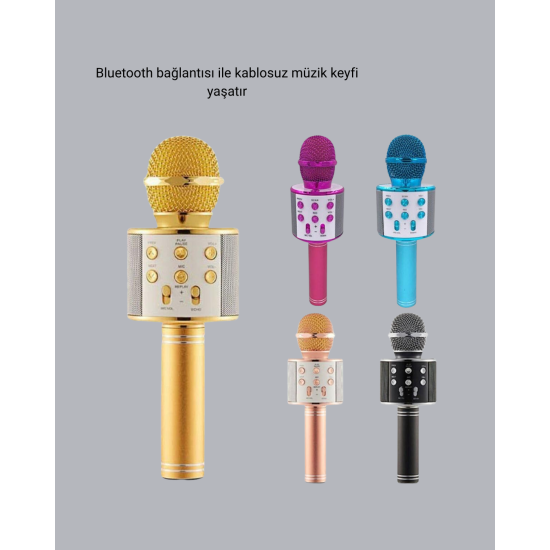 Taşınabilir Karaoke Mikrofon – Bluetooth, USB ve AUX Girişli Taşınabilir Karaoke Mikrofon – Bluetooth, USB ve AUX Girişli