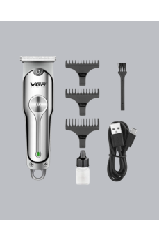 Gümüş Desenli Şarjlı Tıraş Makinesi – 120 Dakika Çalışma Süresi, 3 Başlıklı