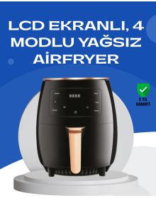 6L Yağsız Fritöz 2400W Dokunmatik Ekran Otomatik Kapanma Airfryer
