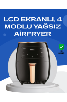 6L Yağsız Fritöz 2400W Dokunmatik Ekran Otomatik Kapanma Airfryer