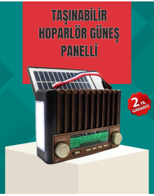 Nostaljik Tasarımlı Solar Şarjlı Radyo AM FM SW ve Bluetooth