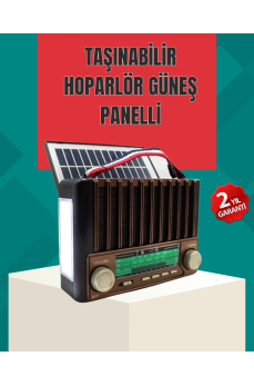 Nostaljik Tasarımlı Solar Şarjlı Radyo AM FM SW ve Bluetooth