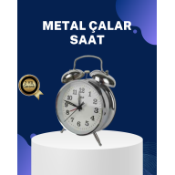 Alarmlı Dekoratif Yuvarlak Masa Saati Gümüş Renk Sessiz ve Işıklı