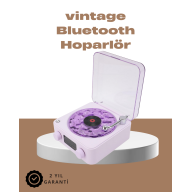 360° Sesli Kablosuz Hoparlör – Retro Tasarım ve Projektör Işığı