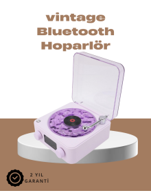 360° Sesli Kablosuz Hoparlör – Retro Tasarım ve Projektör Işığı