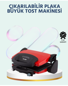 2000W Tost ve Izgara Makinesi – Granite/Teflon Plaka Seçenekli