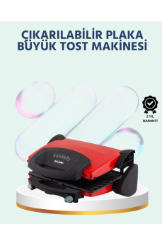 2000W Tost ve Izgara Makinesi – Granite/Teflon Plaka Seçenekli