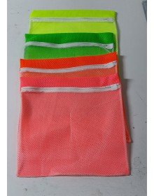 4 Adet 4 Renk  Fermuarlı - Hassas Çamaşır Terlik  Ayakkabı Yıkama Filesi Büyük Boy